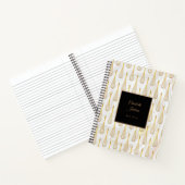 Gold Whisk Pattern Marble Swirls Recippe Notitieboek (Binnen)