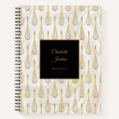 Gold Whisk Pattern Marble Swirls Recippe Notitieboek (Voorkant)