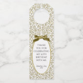 Gold/White 30th Number Pattern Flessenhanger (Voorkant)