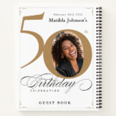 Gold White 50e anniversaire Script élégant livre d (Dos)
