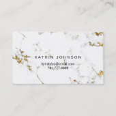 Gold White Abstracte marmer Stone Florals Visitekaartje (Achterkant)