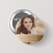 Gold White Afstuderen Foto Valedictorian Ronde Button 5,7 Cm (Voorkant /achterkant)