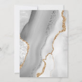 Gold & White Agate Élégante invitation de mariage (Dos)