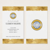 Gold White Ajouter vos Cartes de visite de logo (Devant & derrière)
