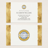 Gold White Ajouter vos Cartes de visite de logo (Devant & derrière)