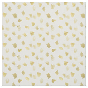 Gold White Animal Print Abstract Stof