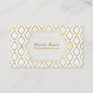 Gold & White Arabian Moroccan Modern Glam Visitekaartje