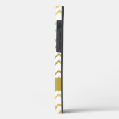 Gold White Art Deco Geometric Pattern Personaliser Case-Mate iPhone Case (Achterkant / Links)