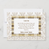 Gold White Art Déco Great Gatsby Merci des années  (Dos)