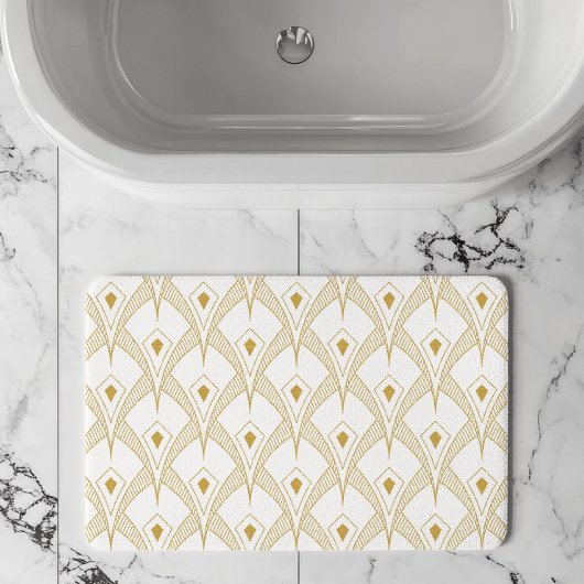 Gold & white art-deco seamless pattern 3 badmat
