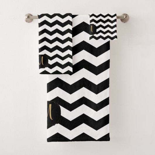 Gold, White & Black Chevron Design (En situation)