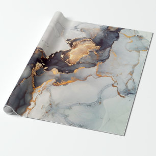Gold White Black Marmer Cadeaupapier
