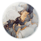 Gold White Black Marmer Keramische Knop (Voorkant)