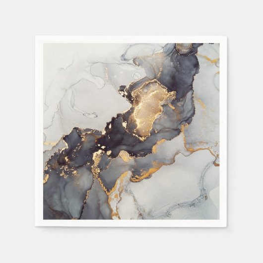Gold White Black Marmer Servet (Voorkant)