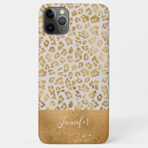 Gold White Bling Luxe reserveblad afdrukken iPhone 11 Pro Max Hoesje