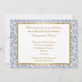 GOLD WHITE BLUE LACE ENGAGTY KAART (Achterkant)