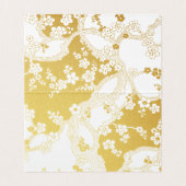 Gold & White Cherry Blossom Oriental Wedding Visitekaartjes (Binnenkant ongevouwen)