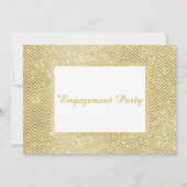 GOLD WHITE CHEVRON GLITTER ENGAGTY KAART (Voorkant)