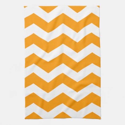 Gold & White Chevron Theedoek (Verticaal)