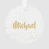 Gold White Custom Name Monogram Ornament (achterkant)