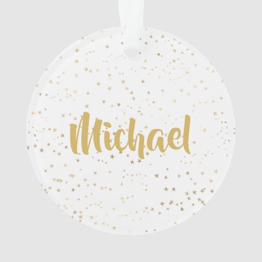 Gold White Custom Name Monogram Ornament (achterkant)