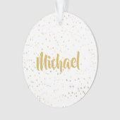 Gold White Custom Name Monogram Ornament (voorkant)