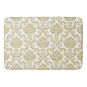 Gold & White Damask Pattern {kies uw kleur} Badmat (Voorkant)