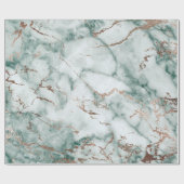 Gold White Deep Green Marble Stone Grey Blauwgroen Cadeaupapier (Vlak)