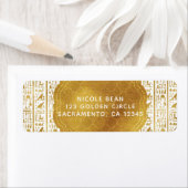 Gold White Egyptian Eye Glam Modern Weddenschap Etiket (Insitu)