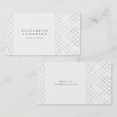 Gold White Elegance Diamond Geo Deco Visitekaartje (Voorkant / Achterkant)