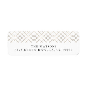 Gold White Elegance Diamond Geo Deco Wedding Etiket
