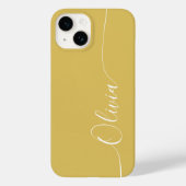 Gold White Elegant Calligraphy Script Name Case-Mate iPhone Case (Achterkant)
