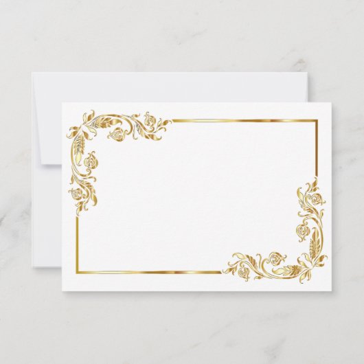 Gold White Elegant Glamoureuze Weduwschap RSVP (Achterkant)