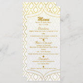 Gold & White Elegant Marocain Glam Menu Mariage (Devant / Derrière)