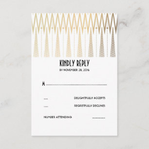 Gold White en Black Art Deco RSVP-kaarten RSVP Kaartje