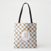 Gold-, White- en Silver Chevron-monogram Draagtas (Voorkant)