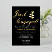 Gold & White Foil Engagement Invitation (Debout devant)