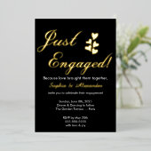 Gold & White Foil Engagement Invitation Folie Uitnodiging (Staand Voorkant)