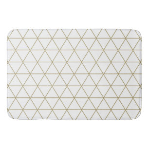 Gold White Geometric Triangles Boho Glam Minimum Badmat