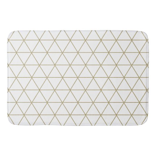 Gold White Geometric Triangles Boho Glam Minimum Badmat (Voorkant)