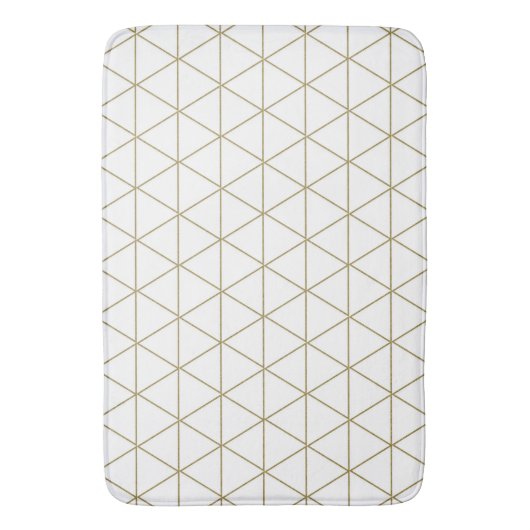Gold White Geometric Triangles Boho Glam Minimum Badmat (Voorkant Verticaal)