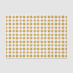 Gold White Gingham Pattern Tissuepapier