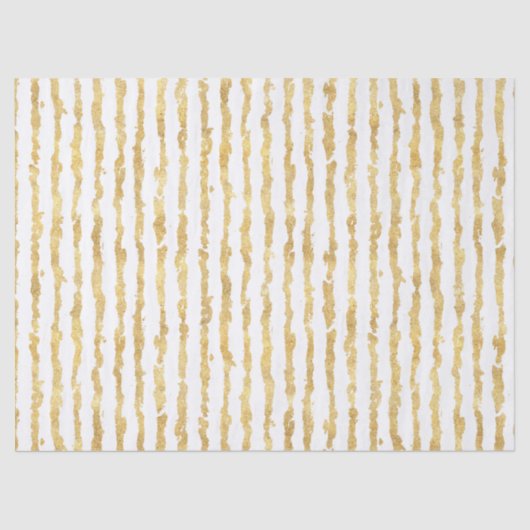 Gold White Glitz Stripes Tissuepapier (Voorkant)