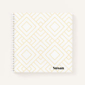 Gold White Graphic Diamonds Sketchbook Journal (Devant)
