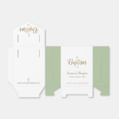 Gold White Green Baptisme Cross Custom Hartelijk d Bedankdoosjes (Uitgevouwen)