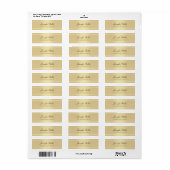 Gold White Hand Script Text Simple Sjabloon Trendy Etiket (Full Sheet)
