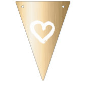 Gold & White Hearts huwelijksfeest PERSONALISEREN  Vlaggetjes (Derde vlag)