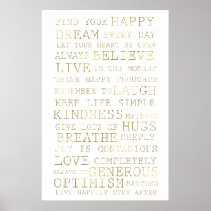 Gold White Inspirerend offertes Poster