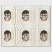 Gold White - kerstfeest met eigen foto's Cadeaupapier (Vlak)