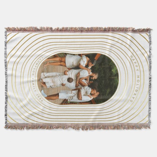 Gold White - kerstfeest met eigen foto's Deken (Voorkant)